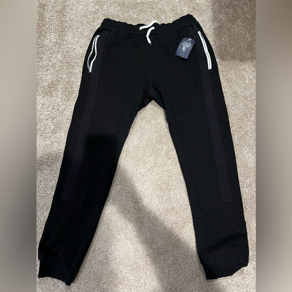 PRPS goods & company black tapered jogger, high end, heavy pants NWT